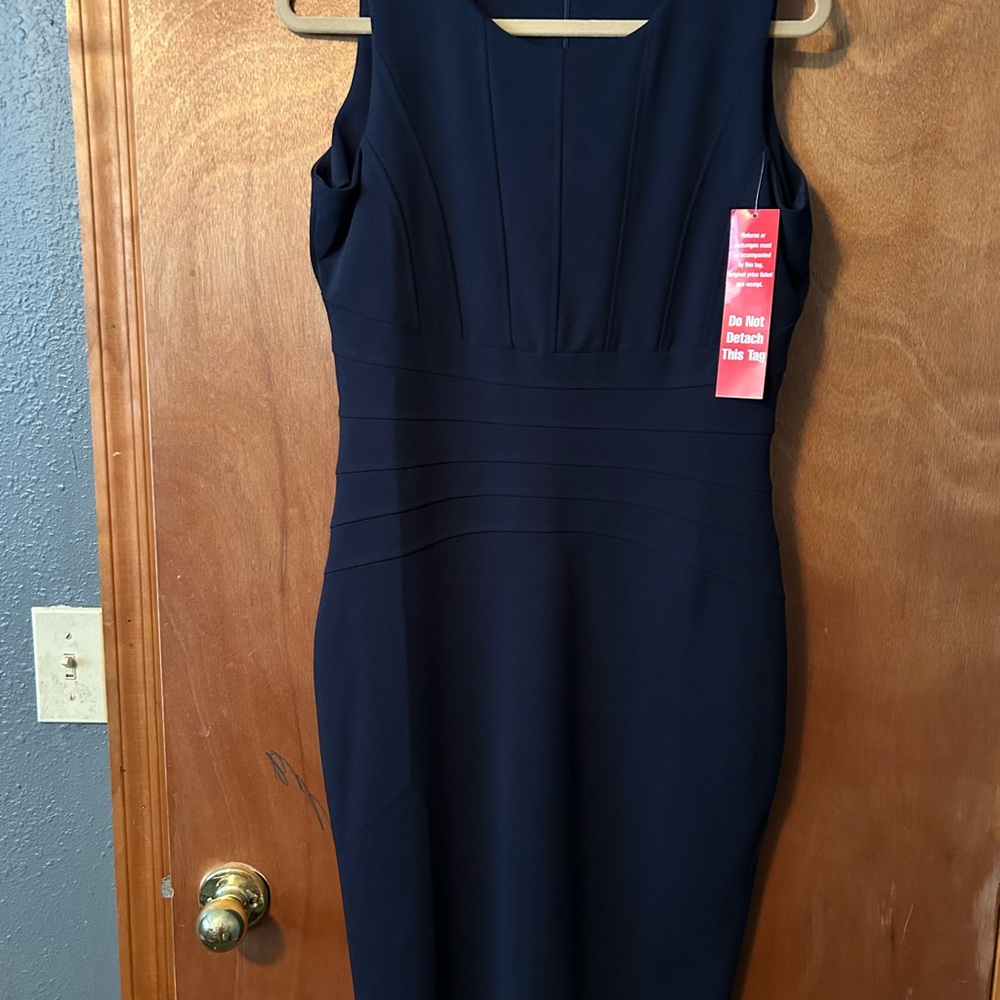 Ivanka Trump Elegant Dark Blue Midi Dress
